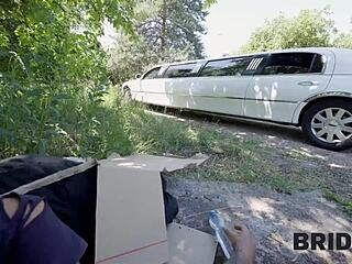Bride4k bums making a messy car scene