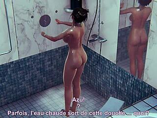 Big Tits In The Shower Scene With Detailed 3D Animation