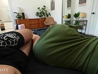 British Step-Sis Gal Ritchie Forgets Panties to Bed for Huge Cowgirl Doggystyle with Roommate