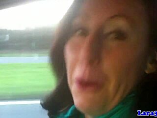 Glam mature woman sucks cock after picking up british bloke