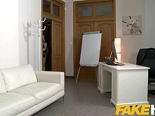 I’m blown away by this German babe’s steamy casting sex lesson on the sofa!