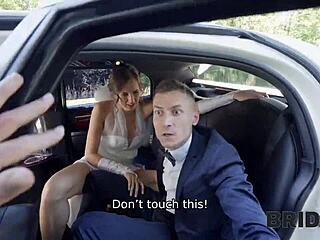 Bride4k bums making a messy car scene