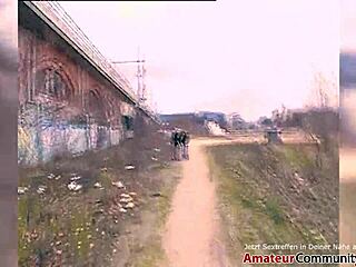 german milf meets a random guy for an outdoor encounter