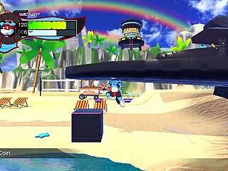 Oh so hero gay hentai game pornplay ep 8 endless cumshot with our friend hot footjob on the beach