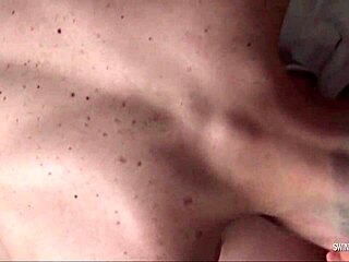 Blonde housewife blows husband while friend fucks her hard