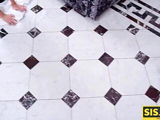 Wow! Russian Teen 18+ Seduces Stepbro on Sofa for Wild Shaved Pussy Ride in Fantasy!