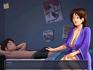 Does brunette milf tease in summertime saga game?
