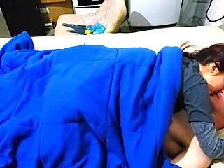 Hey, watch this funny couple having wild sex that ends in a creampie! 😏