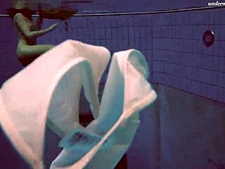 Alla strips naked for steamy pool swim