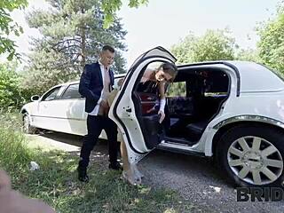 Bride4k bums making a messy car scene