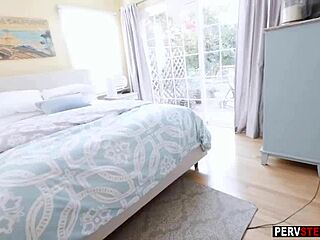 blonde milf stepmom catches horny stepson masturbating