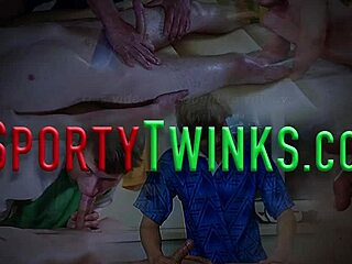 The blowjob twink mounts the gay teen 18+'s butt