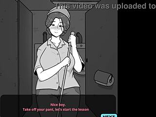 Cheating Milf Janitor Seduces Shy Boy in Public Bathroom