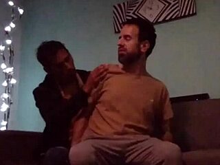 he does a little massage and tastes cock