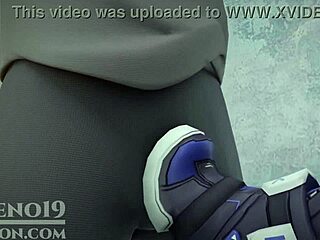 Silver Wolf caught masturbating gives footjob and blowjob