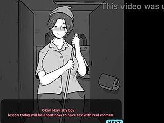 Cheating Milf Janitor Seduces Shy Boy in Public Bathroom