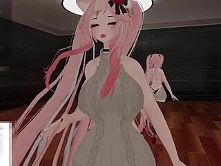 this catgirl gets vibed and fucked by big cocks till she squirts