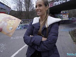 Public Agent Kinuski Takes Big Spanish Cock Outdoors