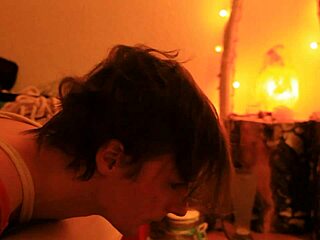 the mistress says, 'suck my strapon while bound in bondage'