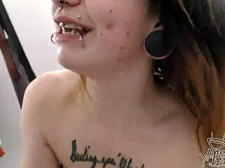 18 Year Old Goth Girl Andy Teen Sucks Cock Cum Covered Tits Piercings Tattoos