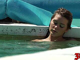 Abby Cross stays wet while riding and getting banged!