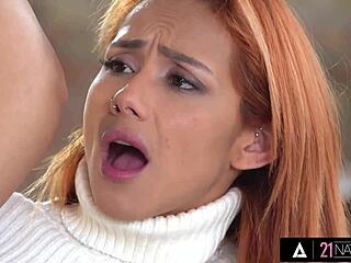 Redhead smokes and fucks big cock guy.