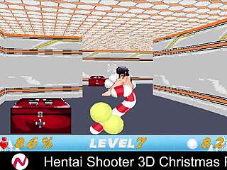 in the hentai shooter 3d christmas party, busty characters engage in wild uncensored fun