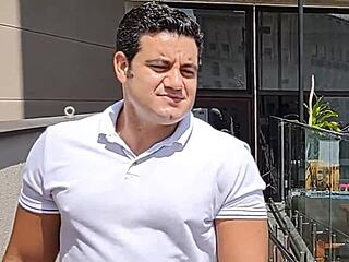 Bisexual studs get sprayed jizz.