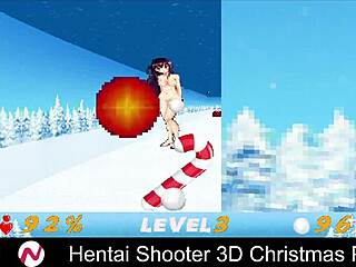 in the hentai shooter 3d christmas party, busty characters engage in wild uncensored fun