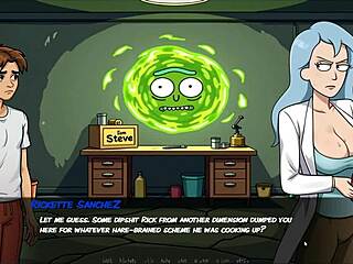 Uh, Morty's sister squirts hard in shower, like, total mess in hentai game ep 1!