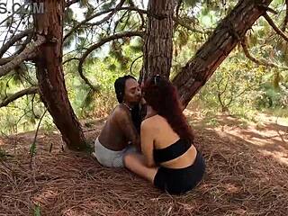 i go out to exercise with my two friends and we end up having a threesome outdoors 😏