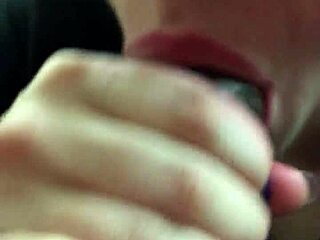 Check out this close-up lipstick blowjob on a monster cock