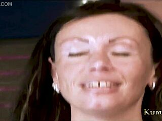 Brunette MILF gets bent over and fucked by young European stud