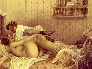 Vintage erotic illustration from antique cartoon collection