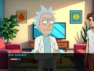 Uh, Morty's sister squirts hard in shower, like, total mess in hentai game ep 1!