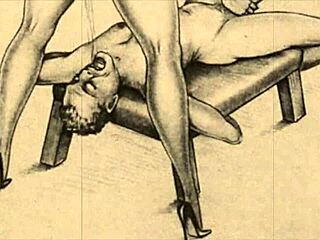 Vintage erotic drawings retro fantasies ko life deti hain.