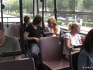 Chestnut Babe Drilled Hard on Public Bus