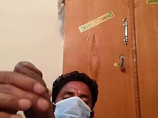 Hot Gay Masturbation in Wife’s Silk Gown