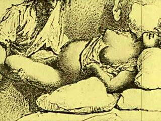 Vintage erotic illustration from antique cartoon collection