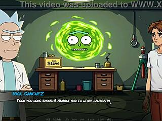 Uh, Morty's sister squirts hard in shower, like, total mess in hentai game ep 1!