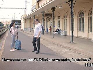 Czech Wife Nailed by Stranger While Husband Watches for Ride Home