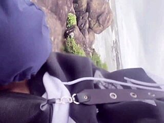 African beauty with natural big assets caught outdoors