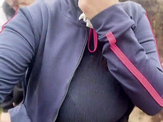 African beauty with natural big assets caught outdoors