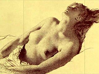 Vintage erotic illustration from antique cartoon collection