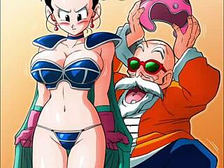 Chi Chi gives Roshi handjob in Kame Paradise!