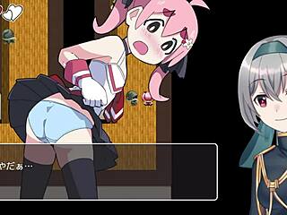 Magic unability girl akari crossdressing with small tits in hentai game