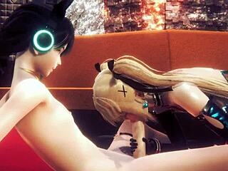 Curious about Mizu's bareback blowjob in anime style?