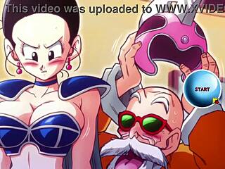 Chi Chi gives Roshi handjob in Kame Paradise!