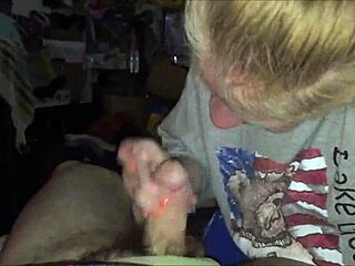 Blonde Lass Blows Cock and Swallows Cum!