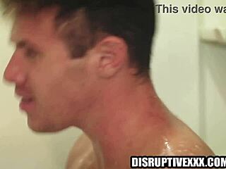 Gay Roommate Sneaks Into Shower for Steamy Rimjob Action